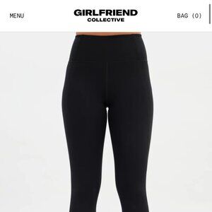 Girlfriend Collective Black Compressive High-Rise Legging  Large 23 3/4th inseam